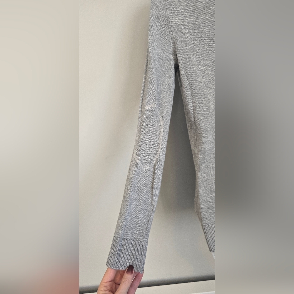 Gap Cardigan Small Button Front Elbow Pads Grandpa Sweater Cotton Gray Oversized - Picture 7 of 11
